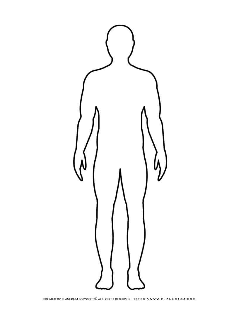 Male Body Outline | Planerium in Free Printable Human Body Template