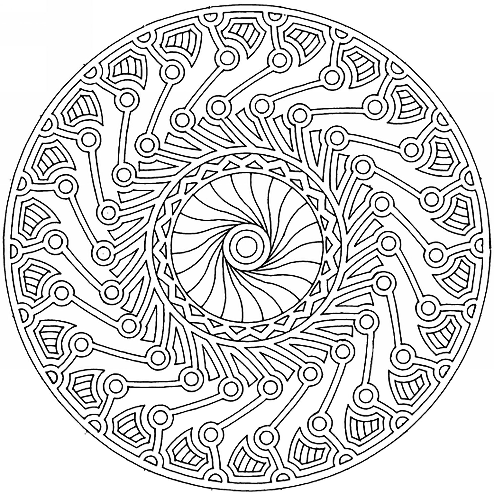 Mandala Harmony And Complexity - Difficult Mandalas (For Adults) with regard to Free Printable Hard Coloring Pages for Adults