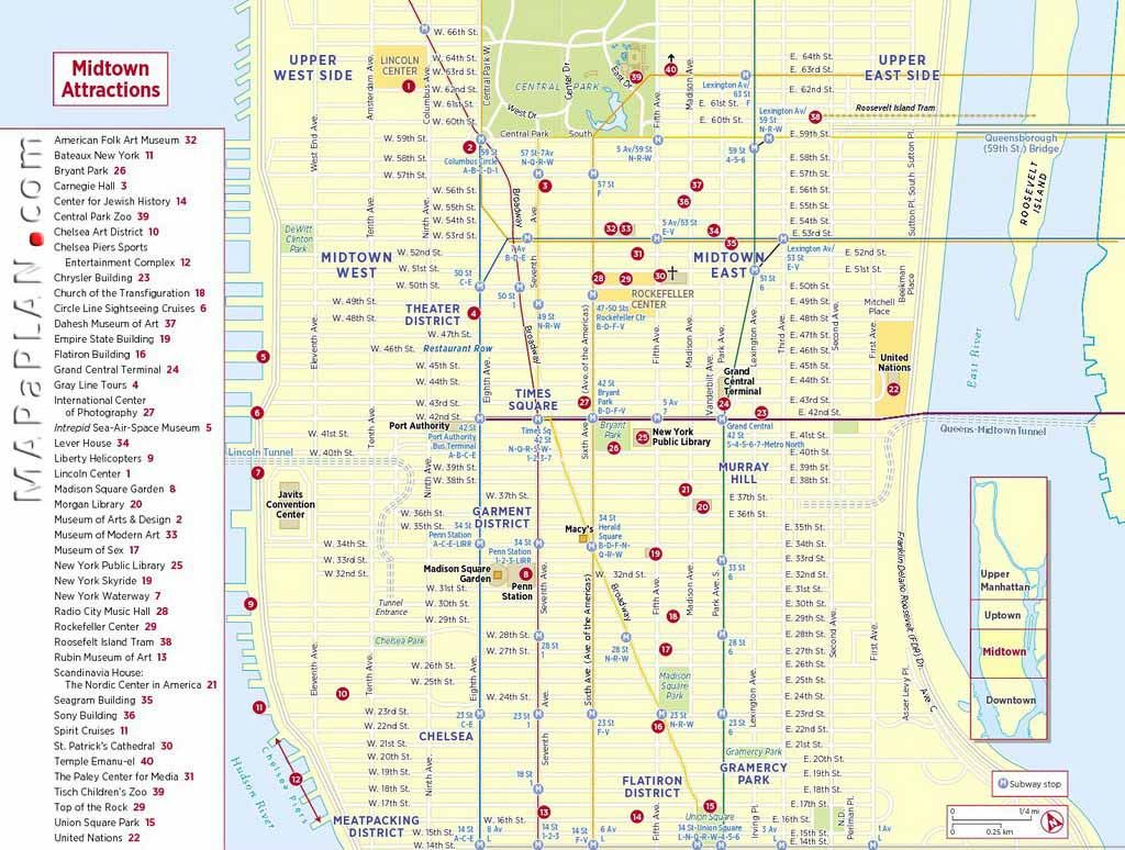 Maps Of New York Top Tourist Attractions - Free, Printable | Map for Free Printable Map Of Manhattan