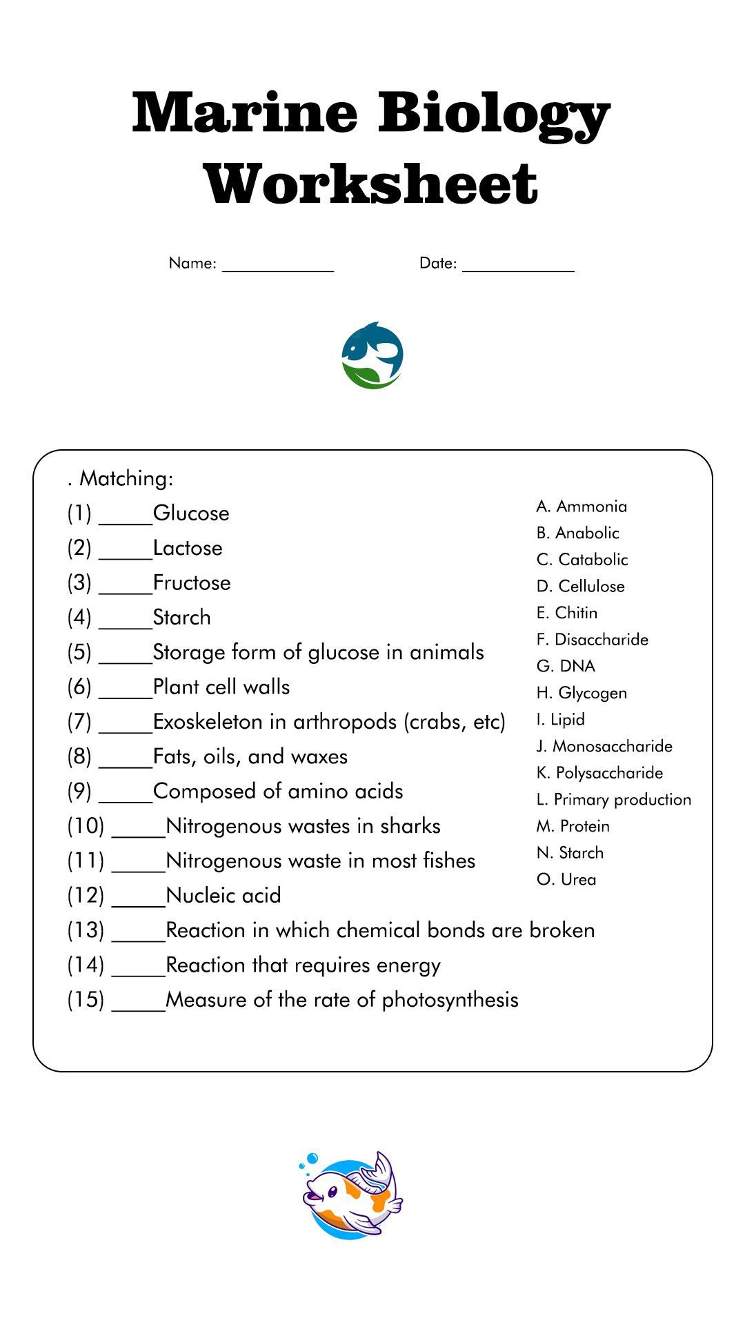 Marine Biology Worksheets High School | Biology Worksheet, Marine pertaining to Free Printable Biology Worksheets for High School