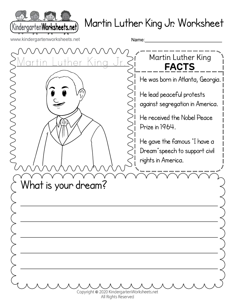 Martin Luther King Jr. Worksheet - Free Printable, Digital, &amp; Pdf throughout Free Printable Martin Luther King Jr Worksheets For Kindergarten