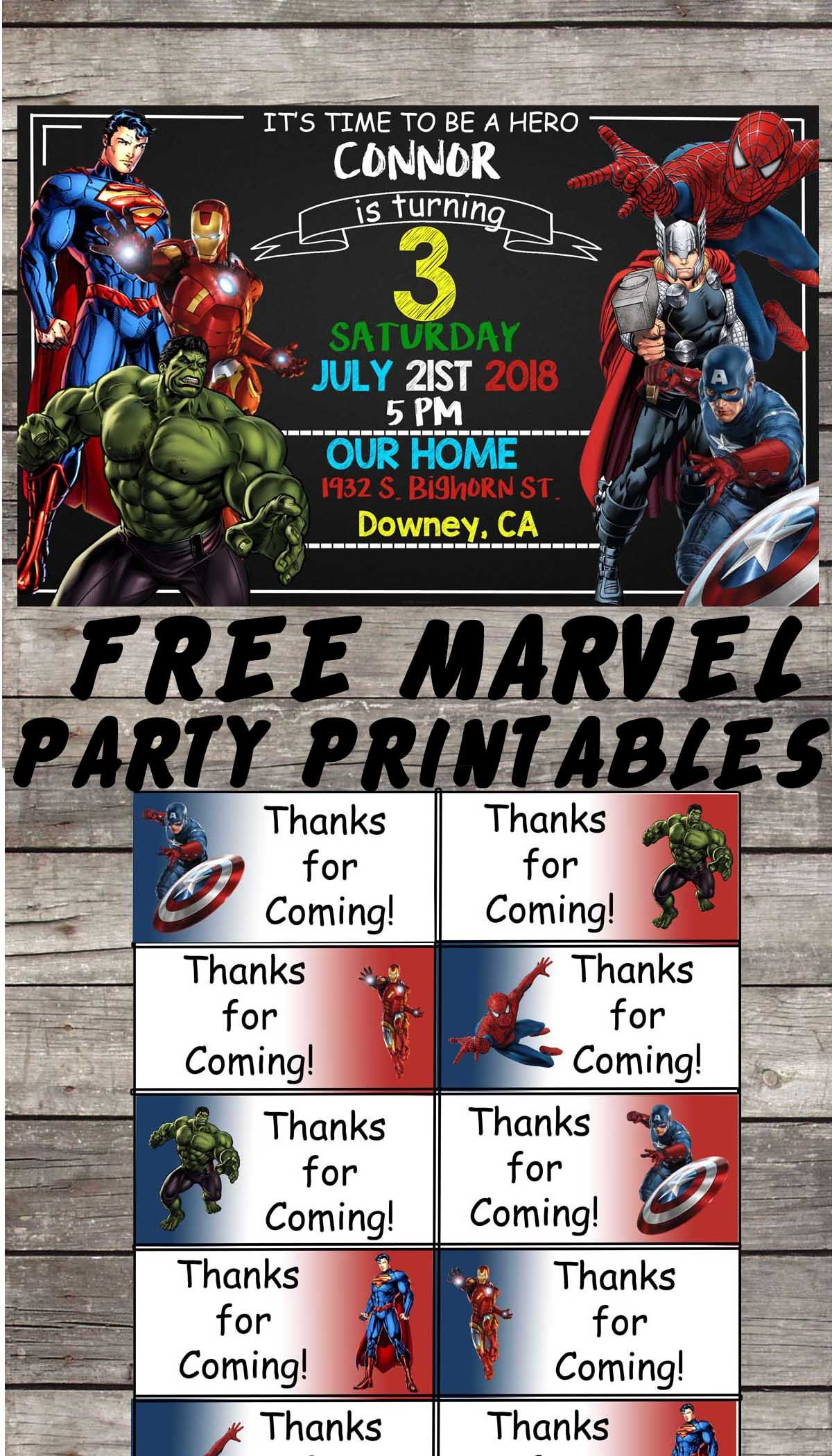 Marvel | Avengers | Birthday Party Printable Files | Invitations intended for Free Printable Avengers Birthday Party Invitations