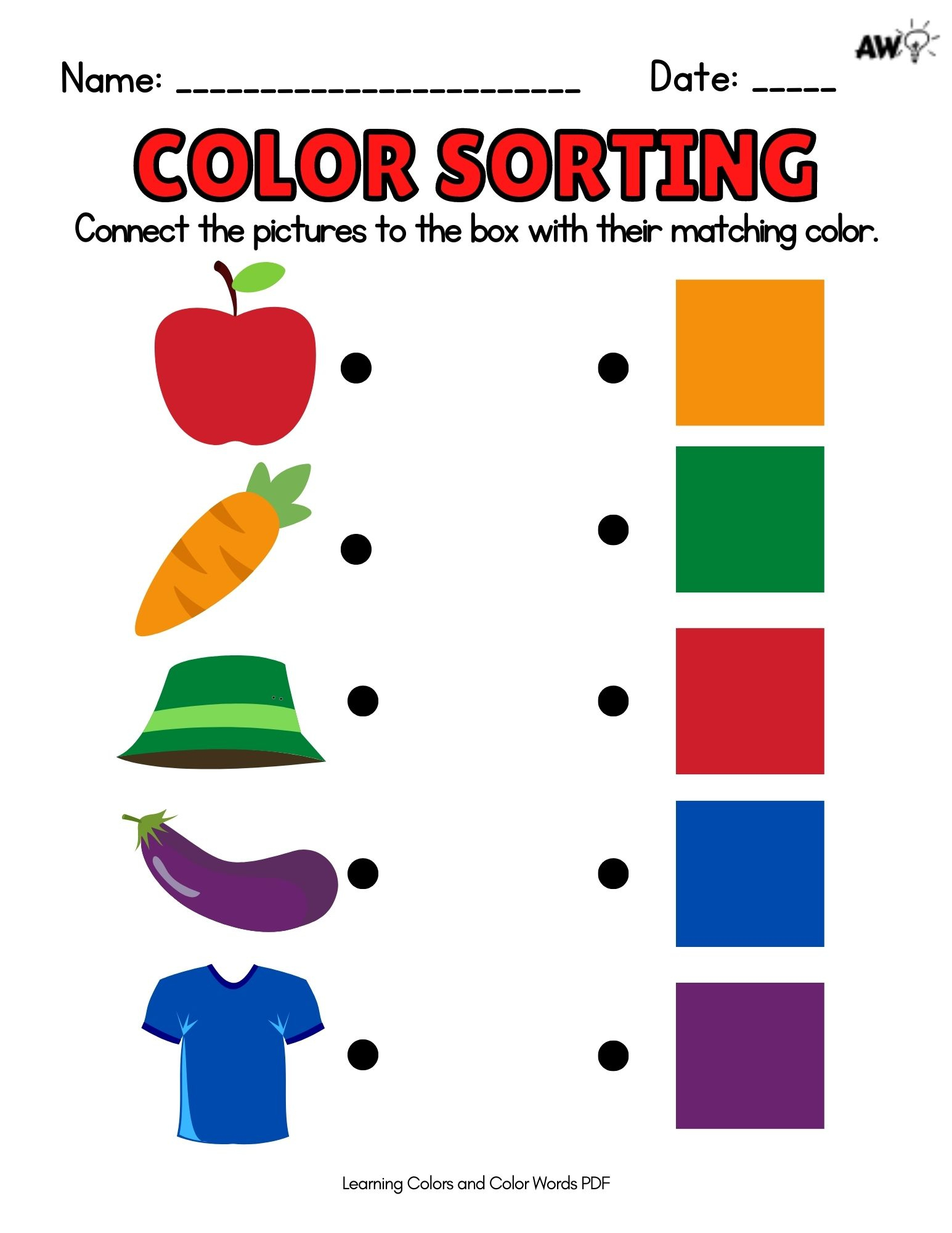 Matching Colors Worksheets - Pre-K - Academy Worksheets regarding Colors Worksheets For Preschoolers Free Printables