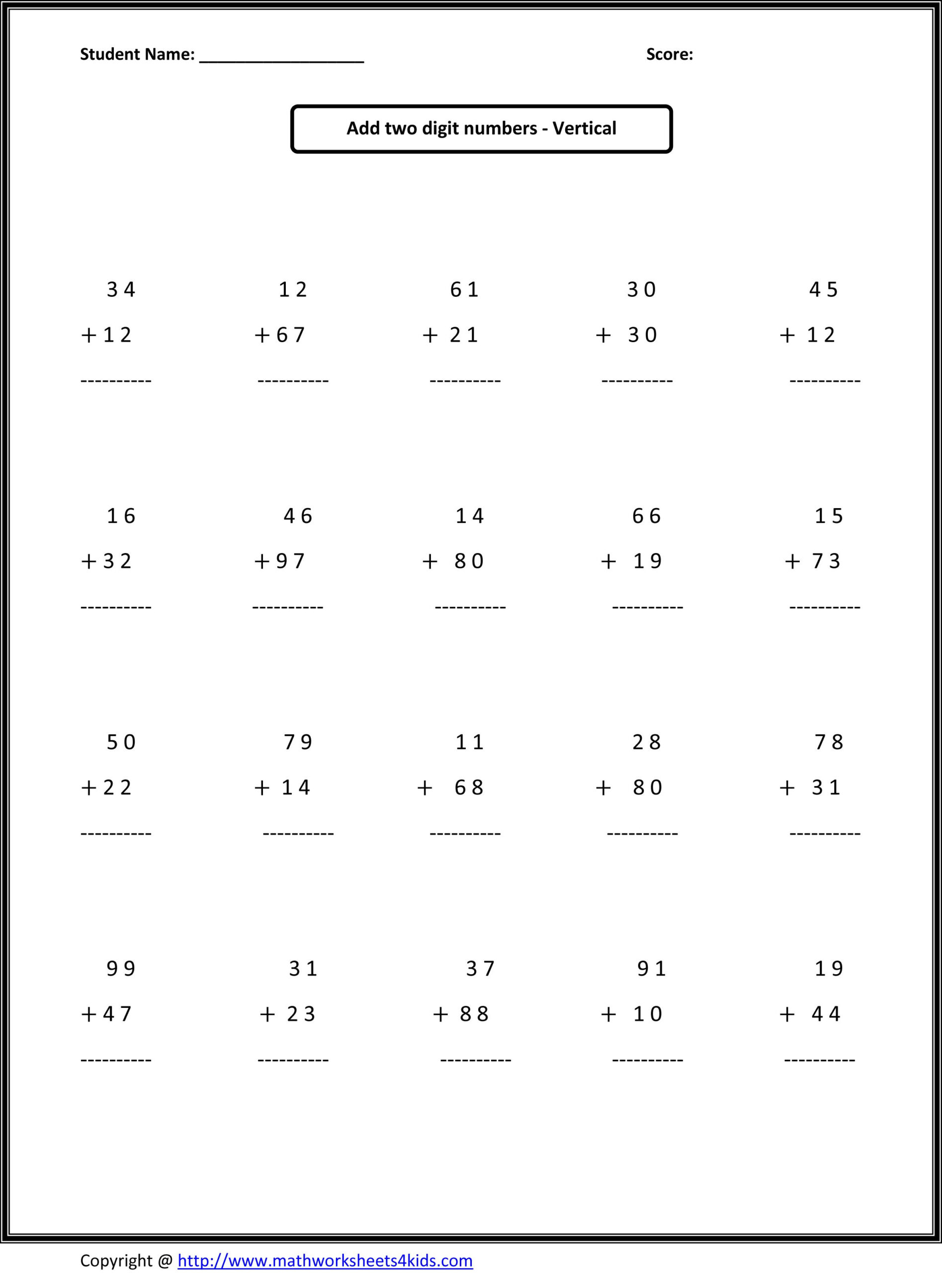 Math Worksheets | Second Grade Math Worksheets | 2Nd Grade Math for Free Printable Math Problems for 2nd Graders