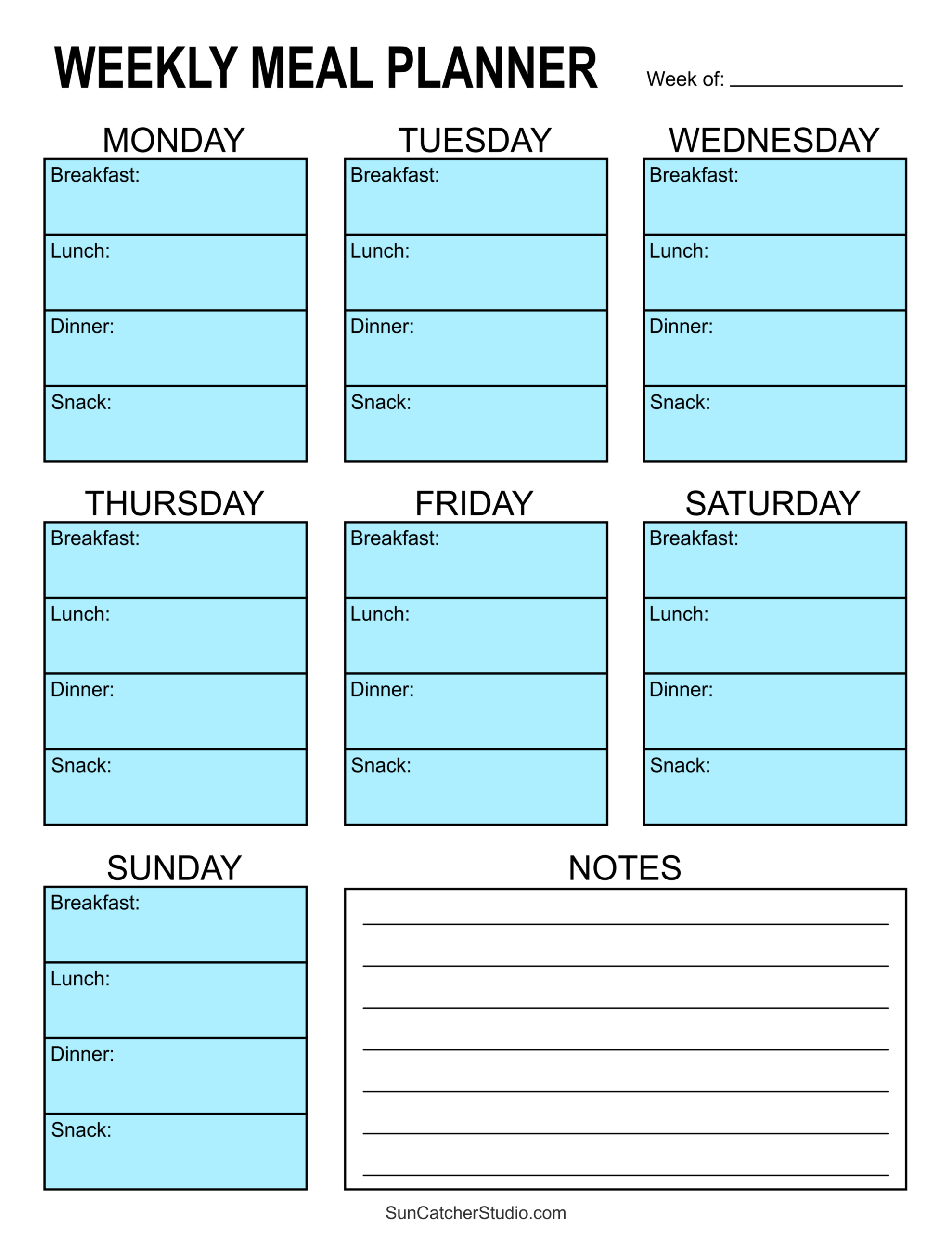 Meal Planners: Printable Weekly Menu Templates (Pdf) – Diy pertaining to Free Printable Weekly Dinner Menu Planner