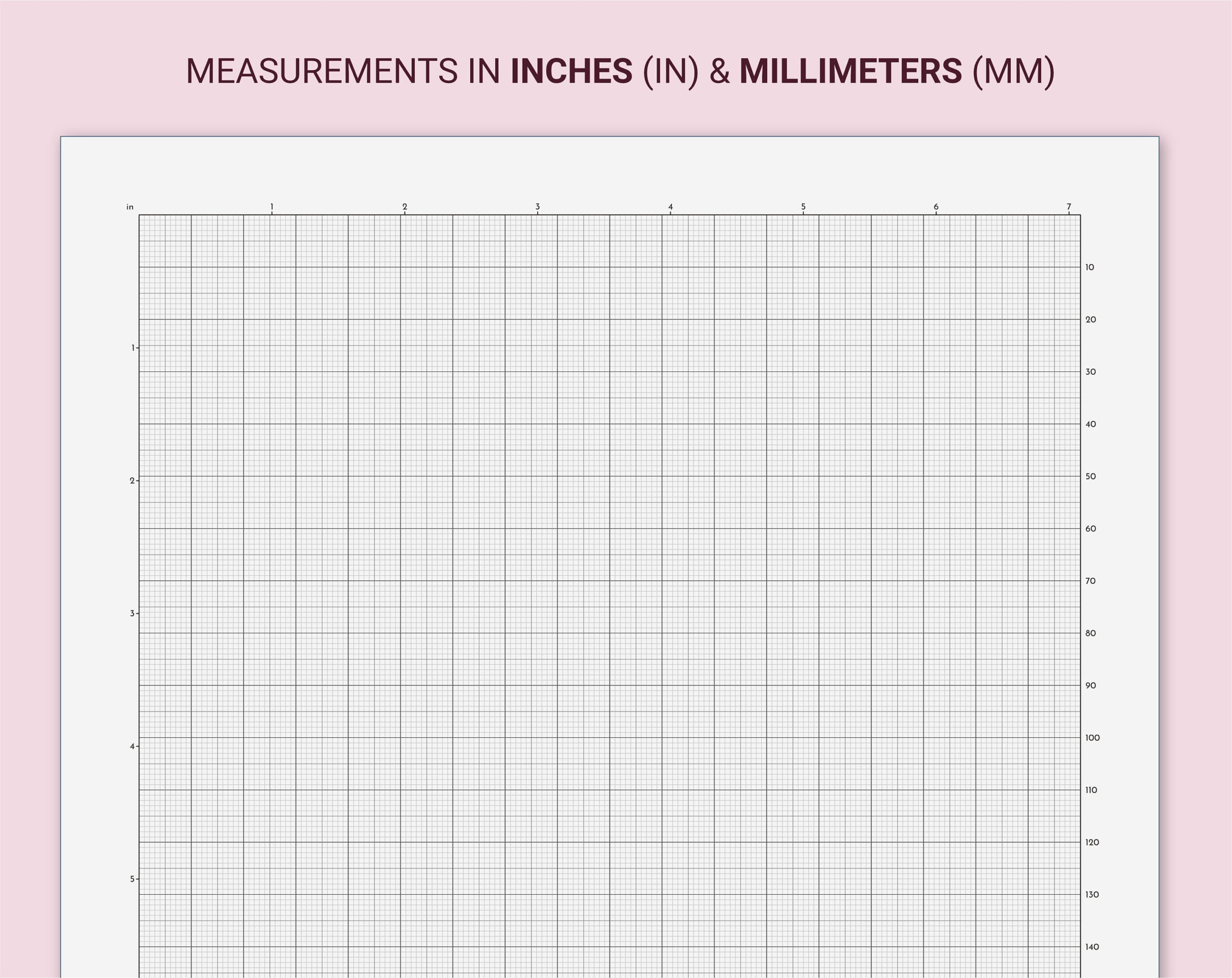 Measured Graph Paper, Millimeters/Centimeters/Inches, Printable A4 in Free Printable Graph Paper 1.4 Inch