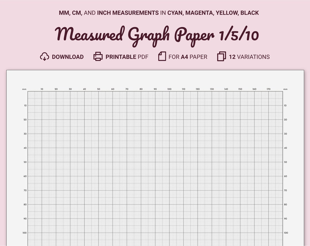 Measured Graph Paper, Millimeters/Centimeters/Inches, Printable A4 regarding Free Printable Graph Paper 1.4 Inch