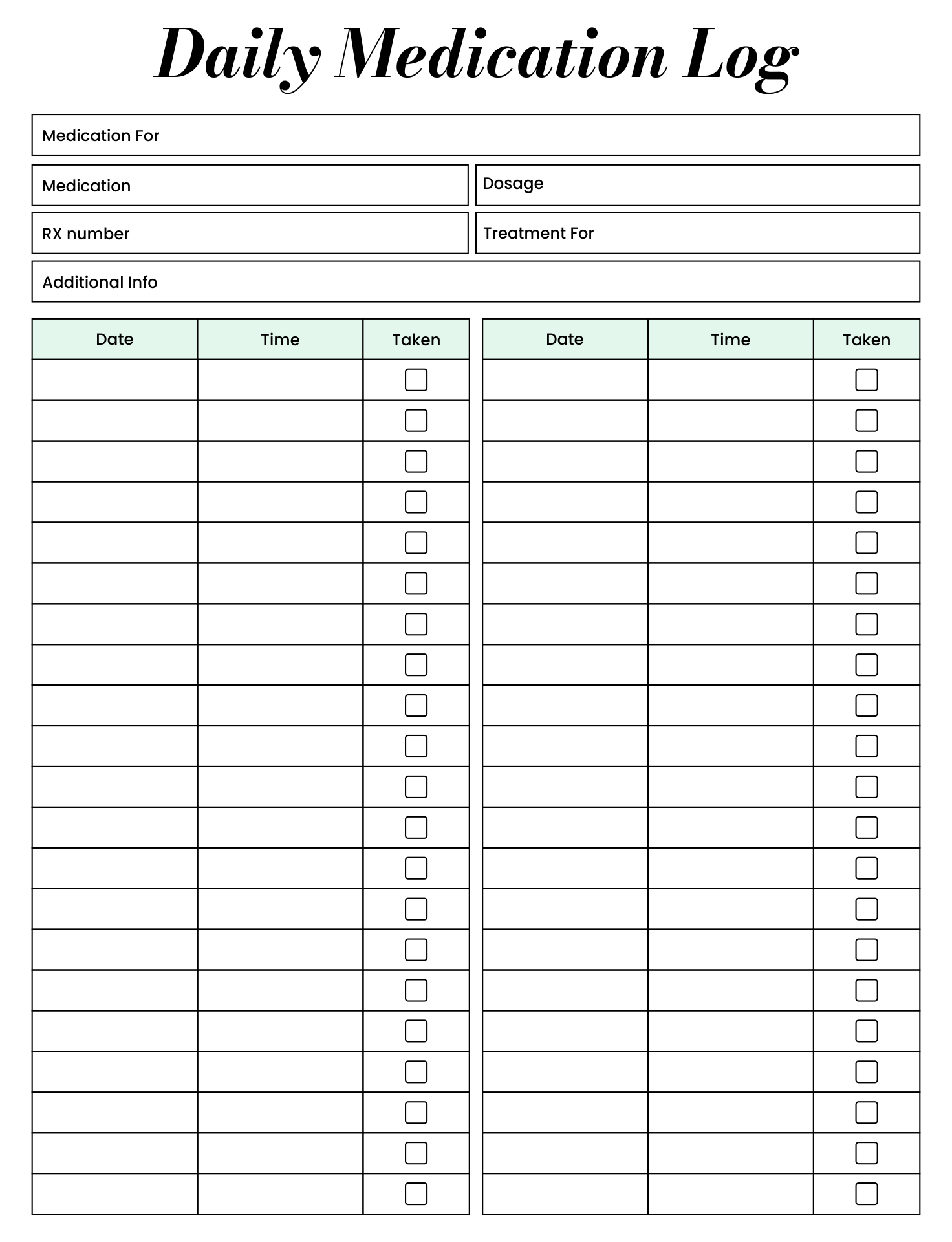 Medication Sheet - 10 Free Pdf Printables | Printablee intended for Free Printable Daily Medication Chart