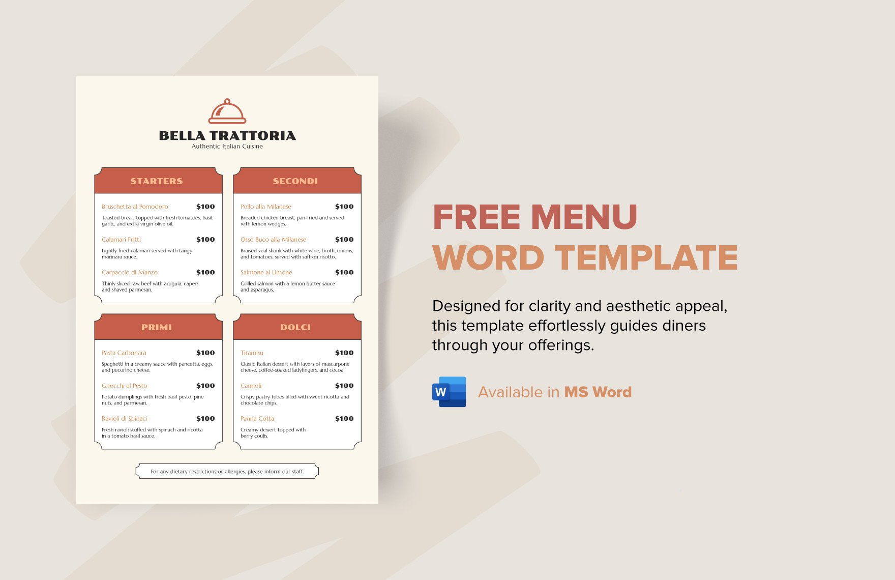 Menu Template In Word - Free Download | Template regarding Menu Template Free Printable Word