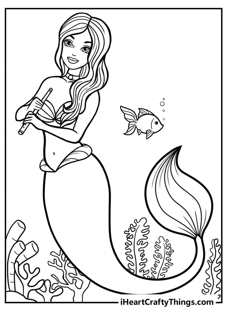 Mermaid Coloring Pages (100% Free Printables) pertaining to Free Mermaid Printables