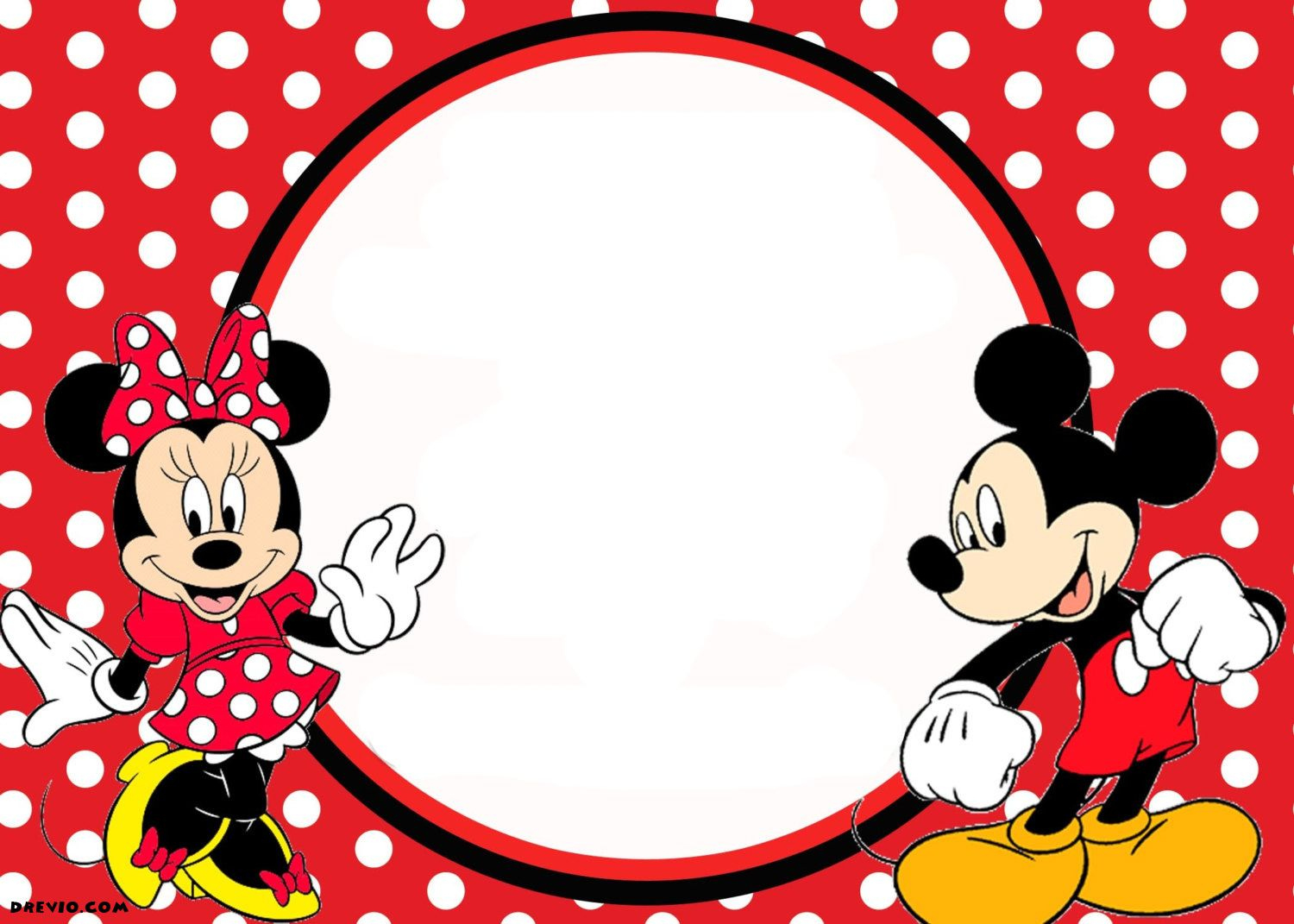 Mickey And Minnie 1St Birthday Invitations pertaining to Free Printable Mickey and Minnie Mouse Invitations