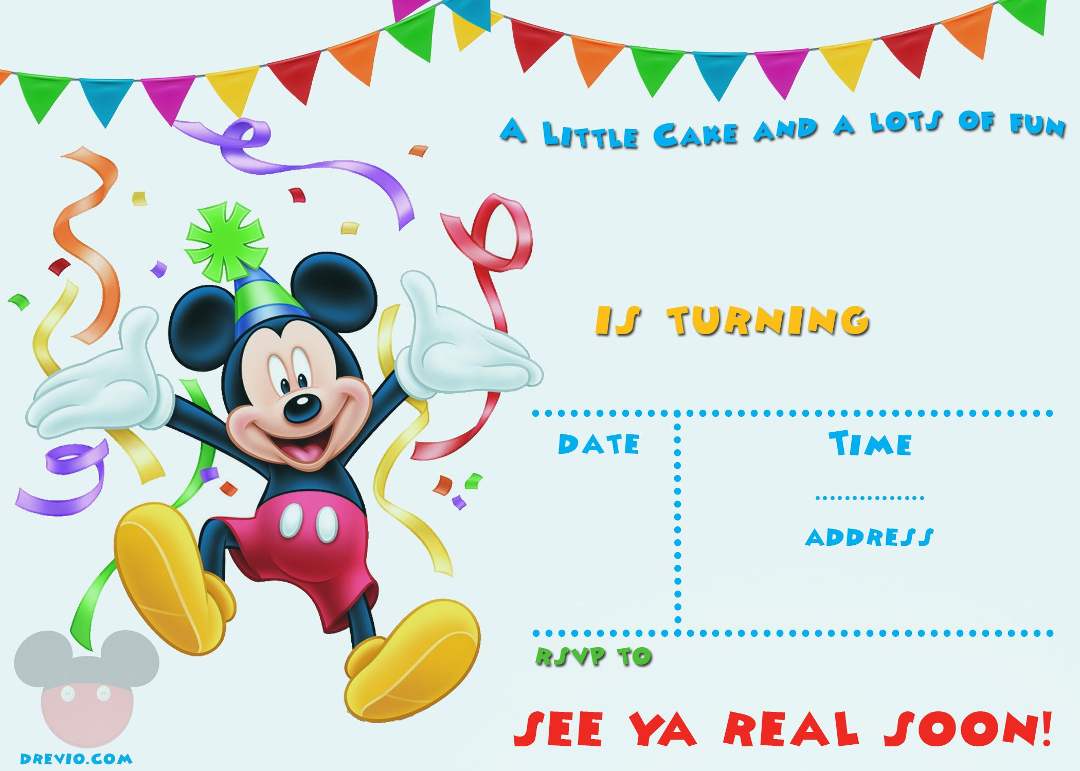 Mickey Mouse Birthday Party Ticket intended for Free Printable Mickey Mouse Birthday Invitations