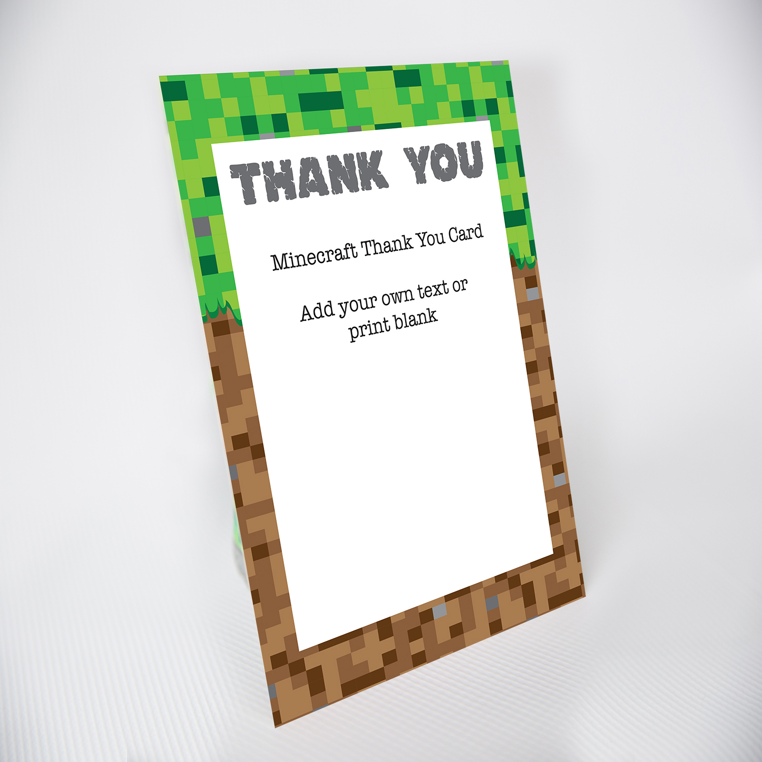 Minecraft Thank You Card - Printable Studio in Free Printable Minecraft Thank You Notes