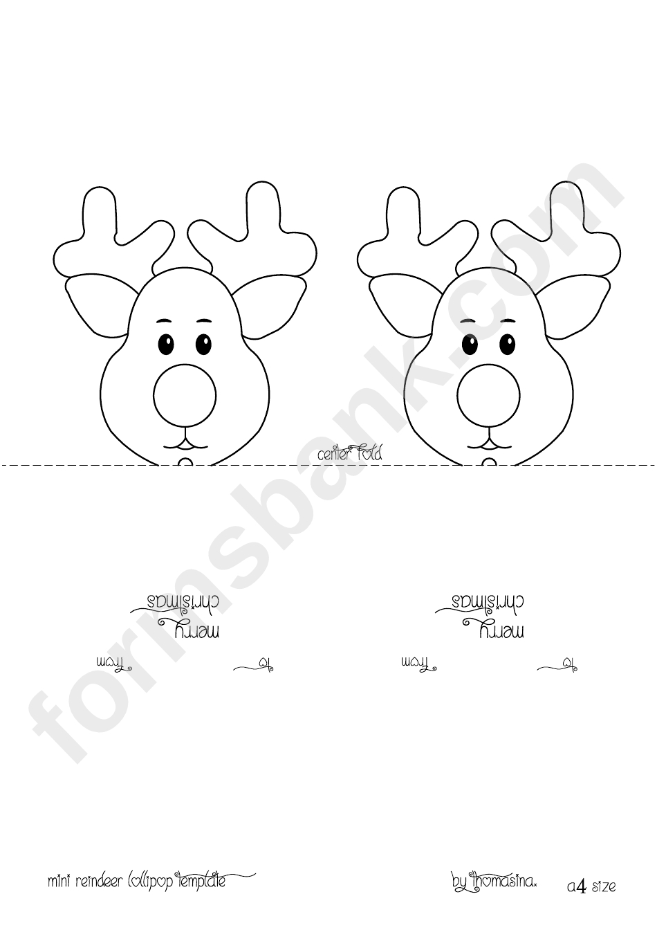 Mini Reindeer Lollipop Template | Reindeer Head, Christmas with regard to Free Printable Reindeer Lollipop Template