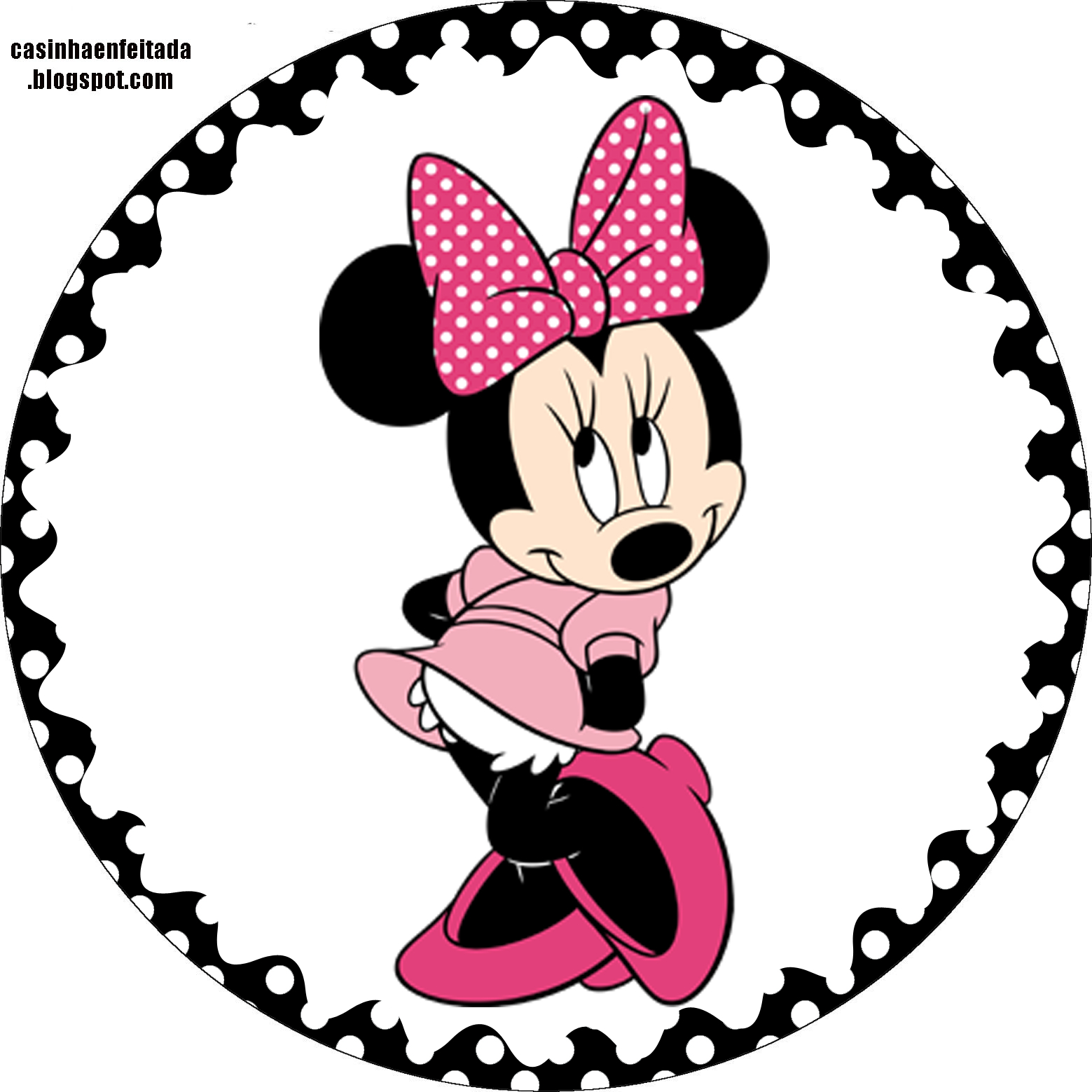 Minnie In Pink With Withe Polka Dots Party: Free Printable Cupcake pertaining to Free Printable Minnie Mouse Cupcake Wrappers