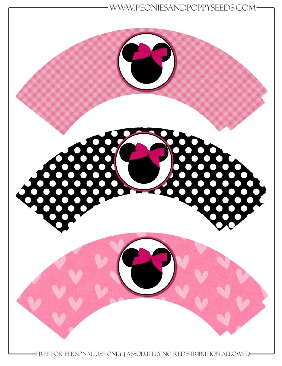 Minnie Mouse Cupcake Wrappers | Minnie Mouse Cupcakes, Minnie regarding Free Printable Minnie Mouse Cupcake Wrappers