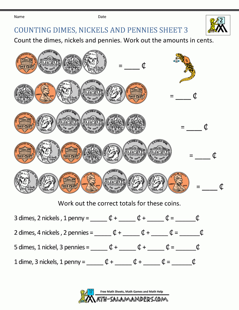 Money Worksheets For 2Nd Grade pertaining to Free Printable Counting Money Worksheets For 2Nd Grade