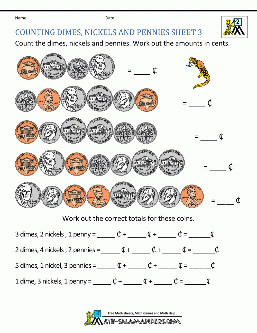 Money Worksheets For 2Nd Grade throughout Free Printable Worksheets for 2nd Grade