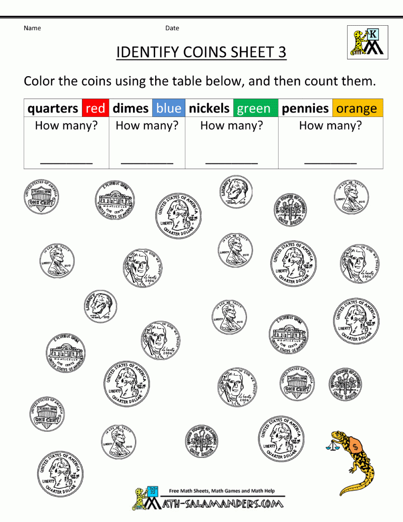 Money-Worksheets-For-Kindergarten-Identify-Coins-3.Gif (800×1035 within Free Printable Money Worksheets for Kindergarten