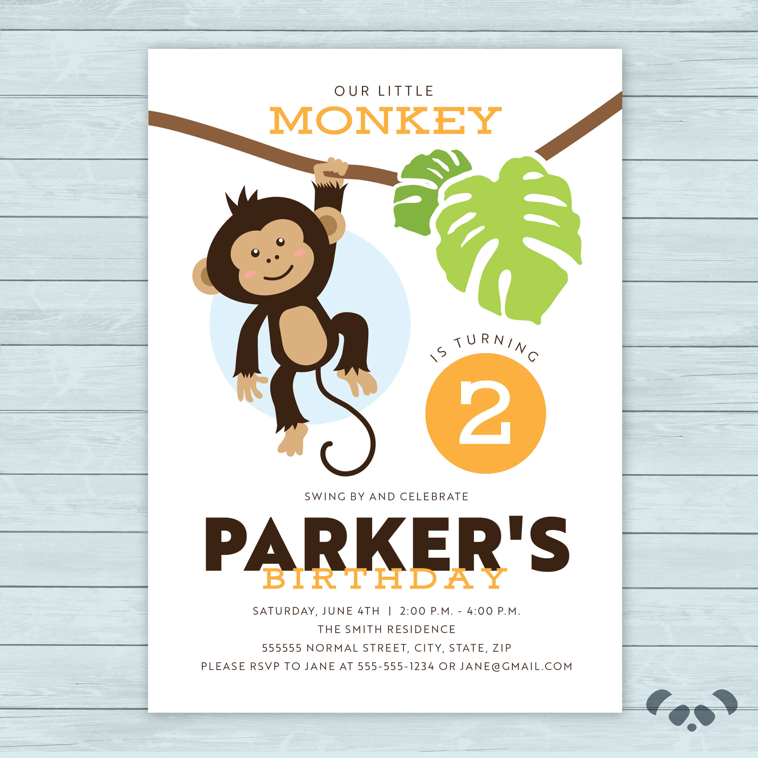 Monkey Birthday Party Invitation Monkey Invite Monkey Birthday regarding Free Printable Monkey Birthday Party Invitations