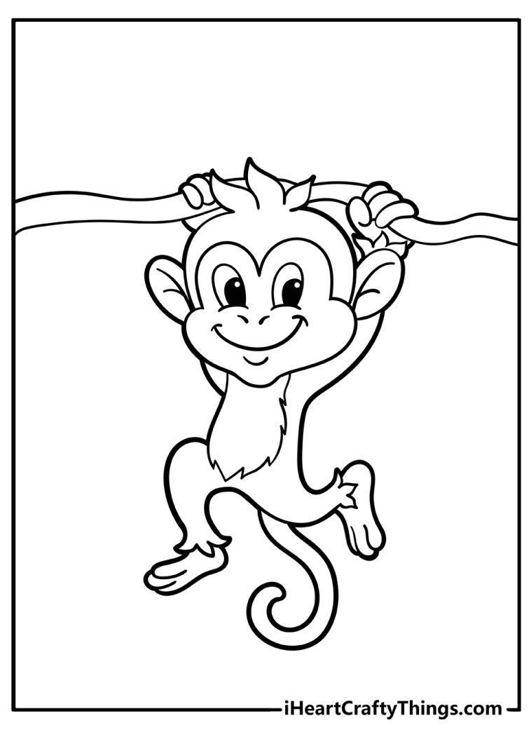 Monkey Coloring Pages (100% Free Printables) in Free Printable Monkey Coloring Pages