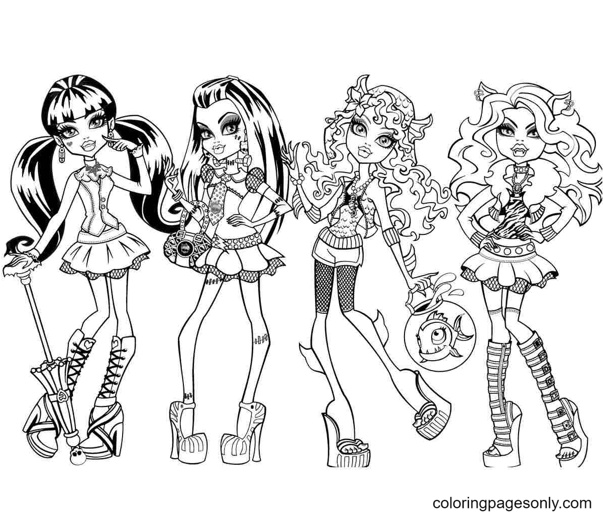 Monster High Coloring Pages Printable For Free Download in Monster High Free Printable Pictures