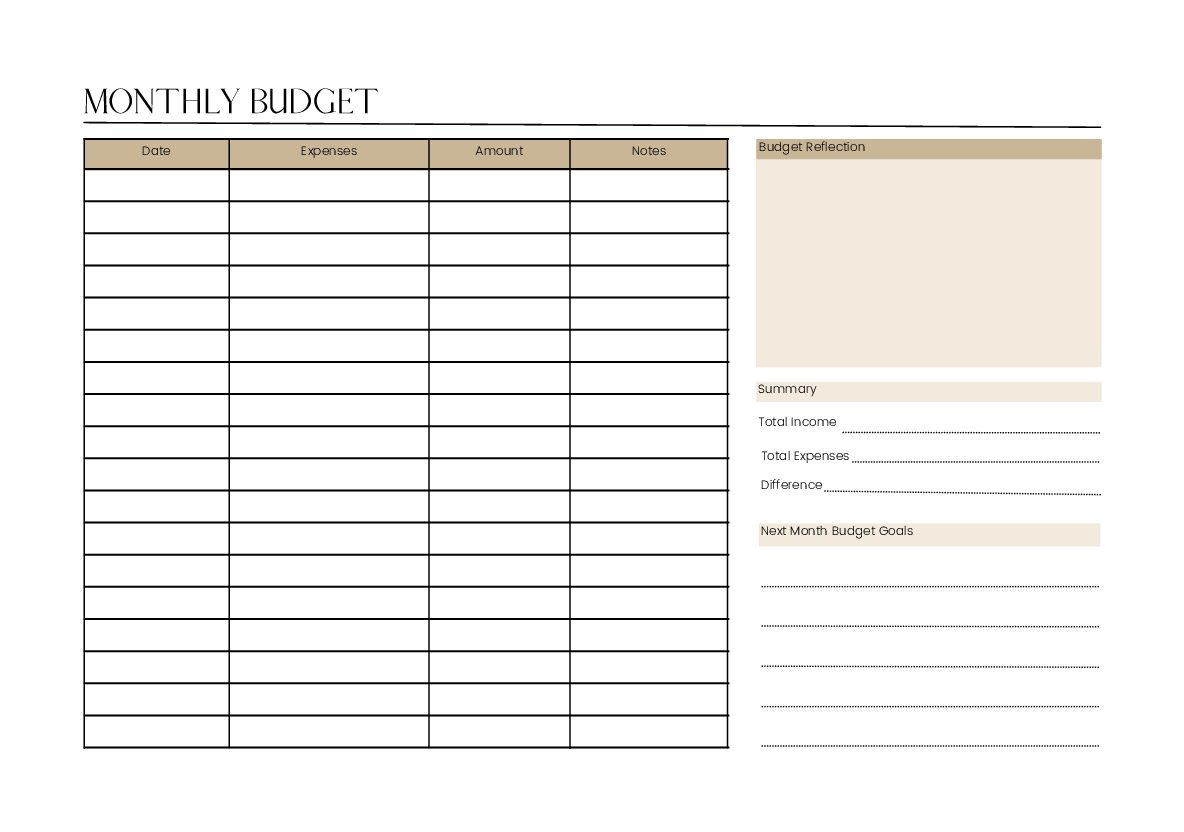 Monthly Budget Planner - Clipmatic for Free Printable Budget Planner Uk