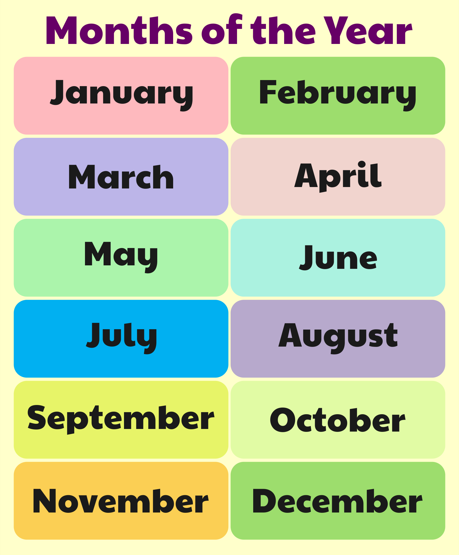 Months Of The Year Chart With Days 2024 | Academiausik with Free Printable Months of the Year Chart