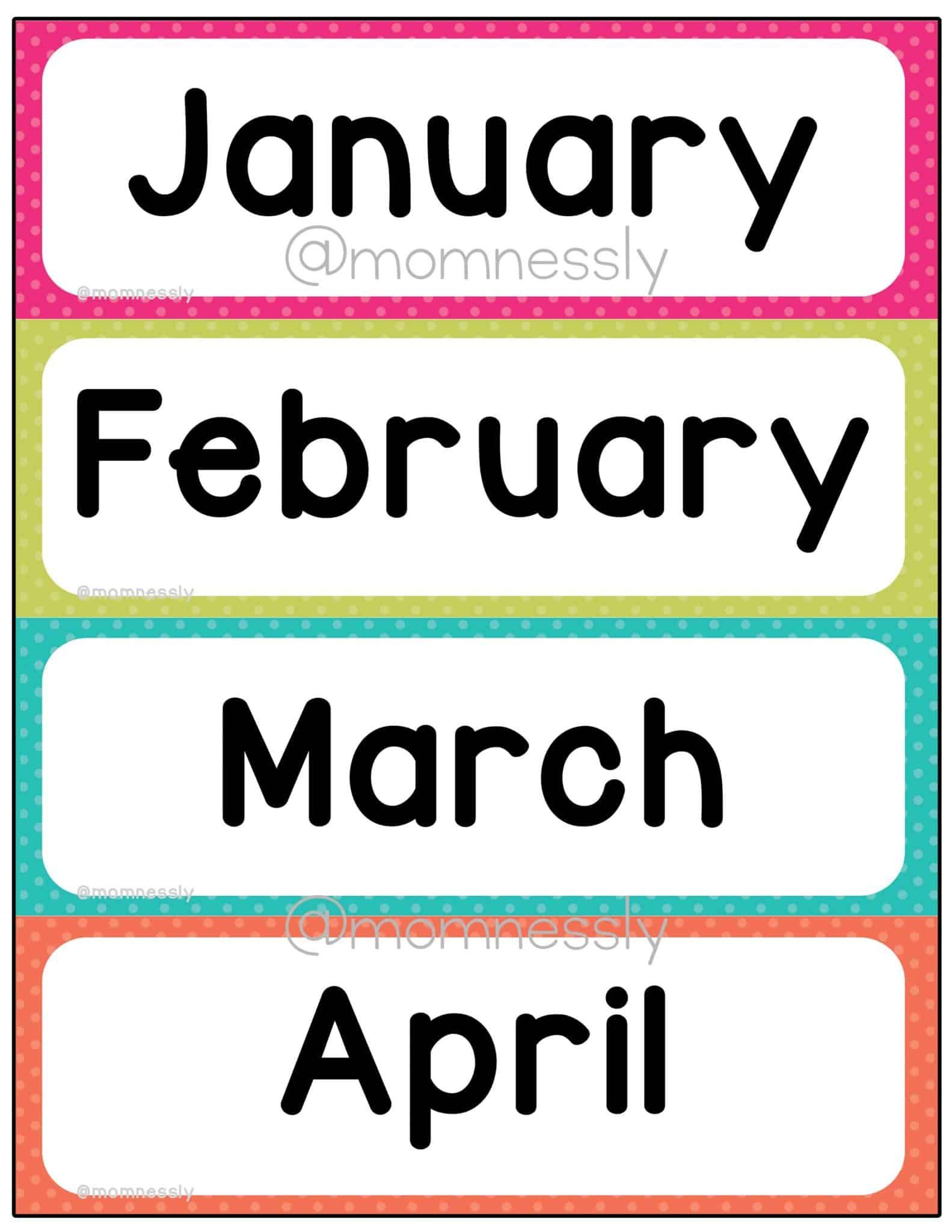 Months Of The Year | Months In A Year, Flashcards, Printables Free regarding Free Printable Months of the Year