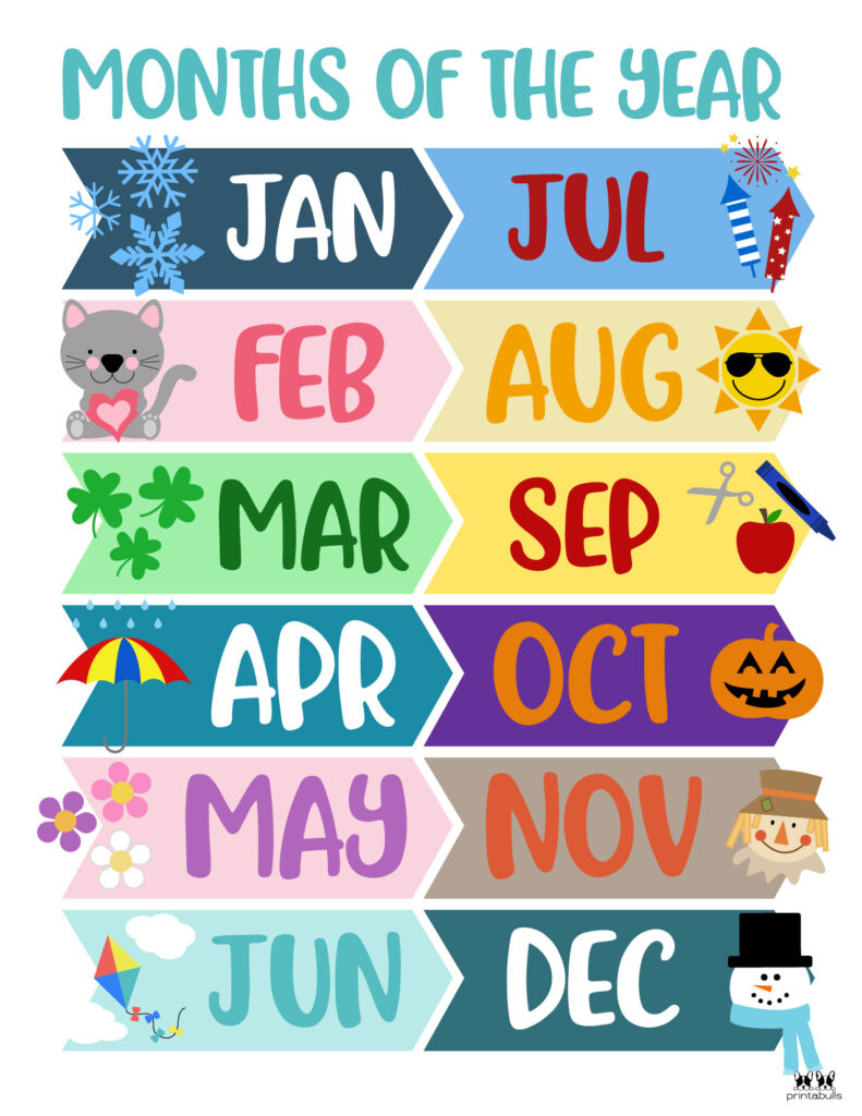 Months Of The Year Worksheets &amp;amp; Printables | Printabulls for Free Printable Months Of The Year