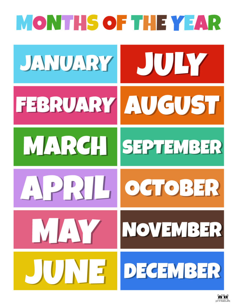 Months Of The Year Worksheets &amp;amp; Printables | Printabulls inside Free Printable Months Of The Year