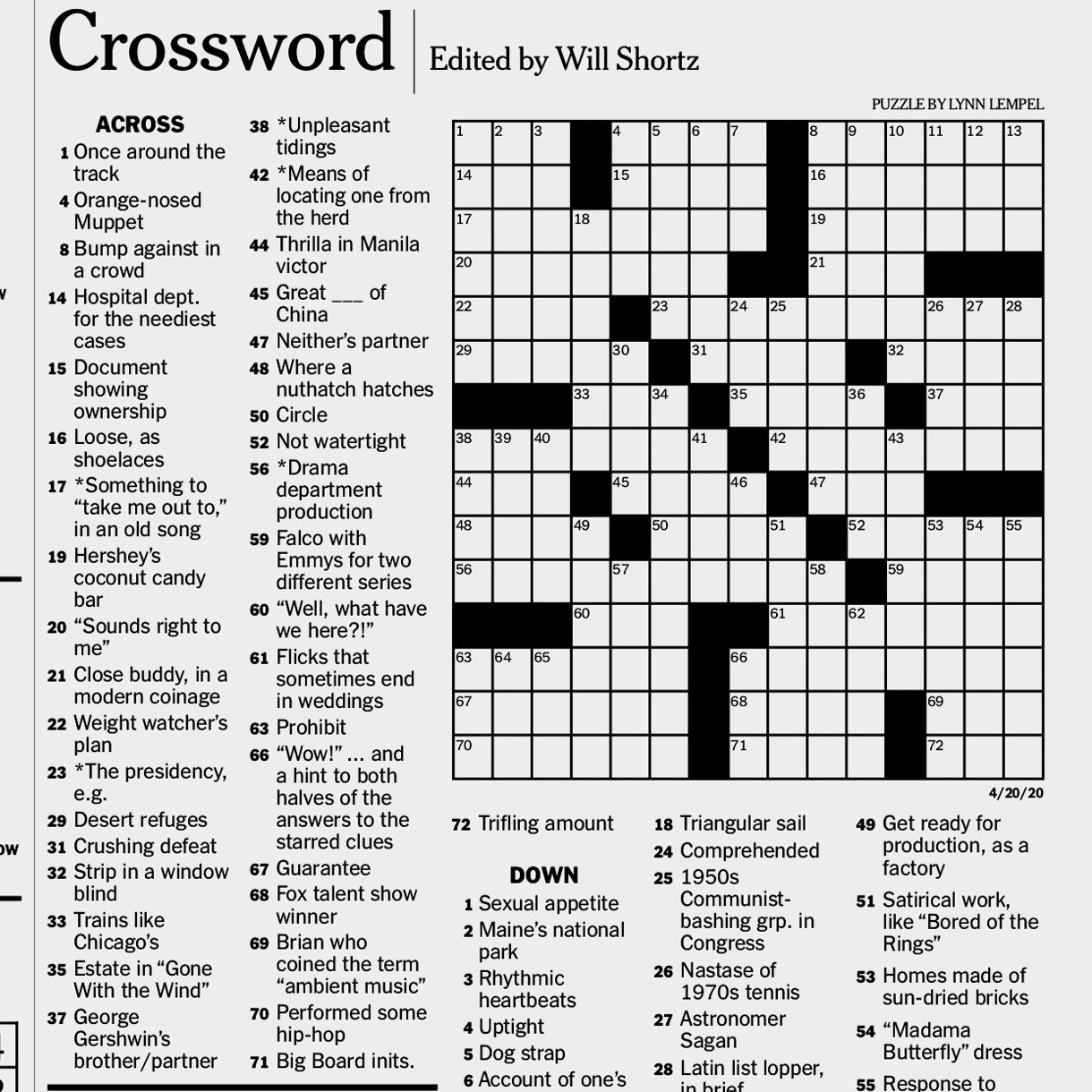 More Puzzles To Pass The Time The New York Times in New York Times Crossword Printable Free