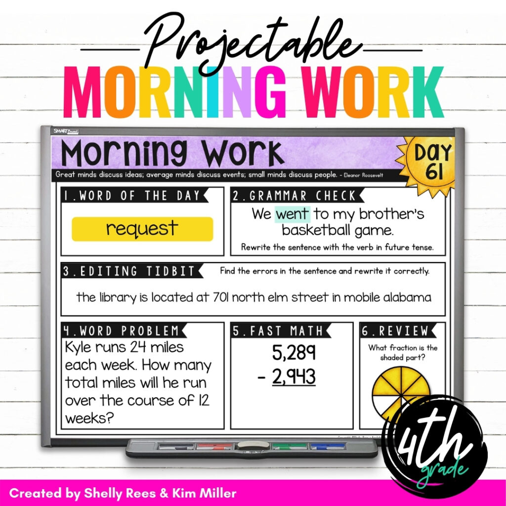 Morning Work That Works One Free Week - A Love Of Teaching | Kim within Free Printable 4Th Grade Morning Work