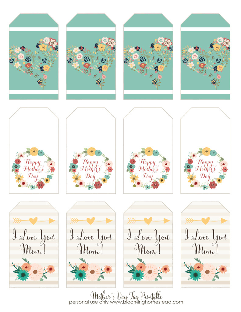 Mother&amp;#039;S Day Printable Gift Tags - Blooming Homestead with regard to Free Printable Mothers Day Gifts