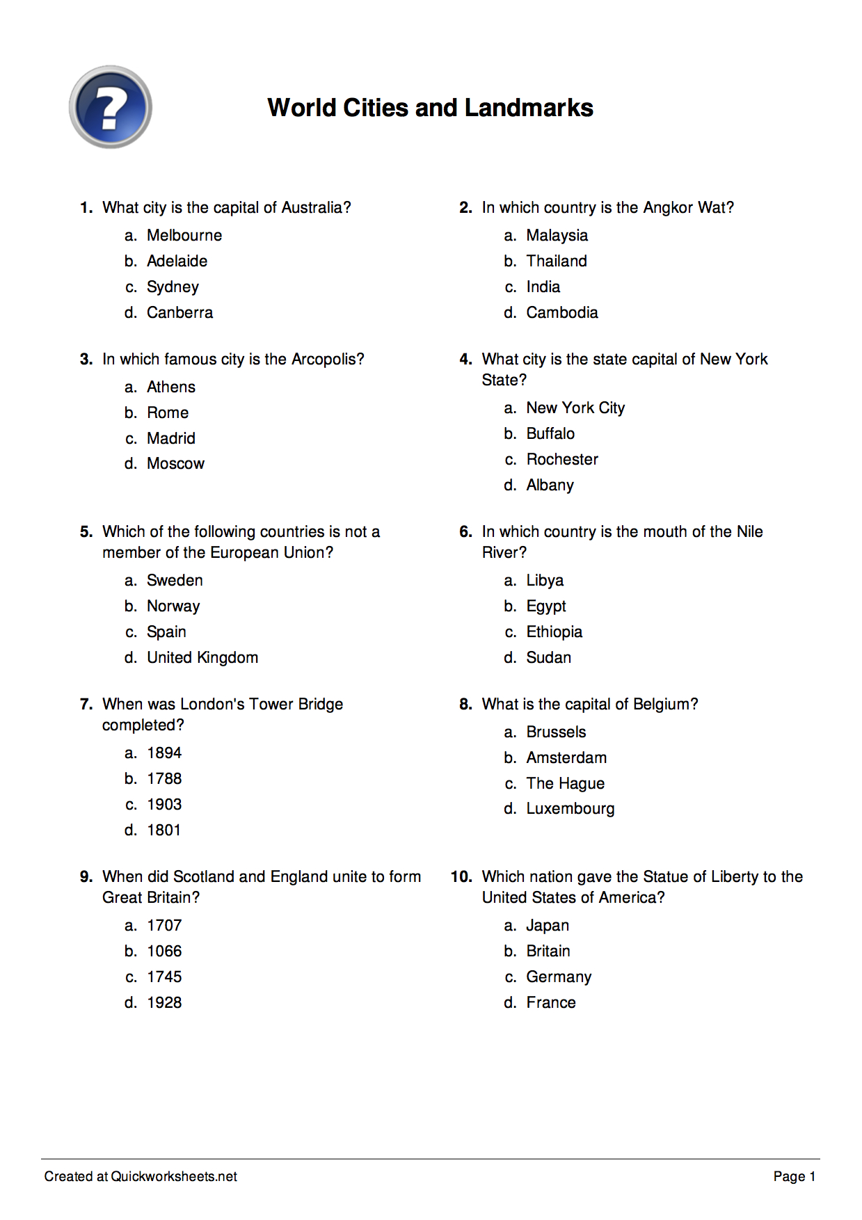 Multiple Choice Question Test / Multi-Choice Test Worksheet Maker regarding Free Printable Multiple Choice Spelling Test Maker