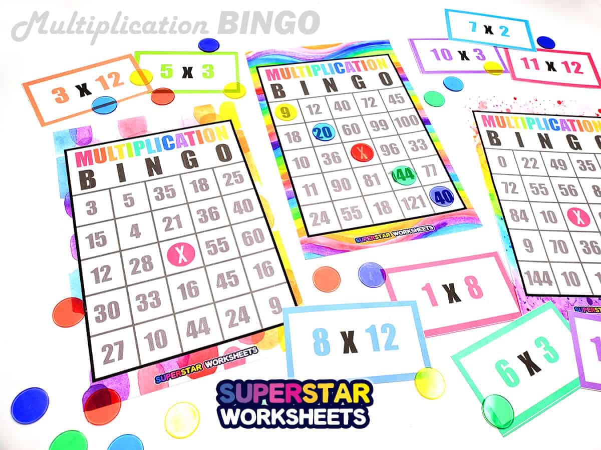 Multiplication Bingo - Superstar Worksheets with Free Printable Multiplication Bingo