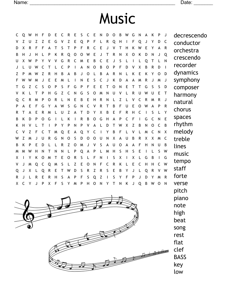 Music Wordsearch - Wordmint throughout Free Printable Music Word Searches