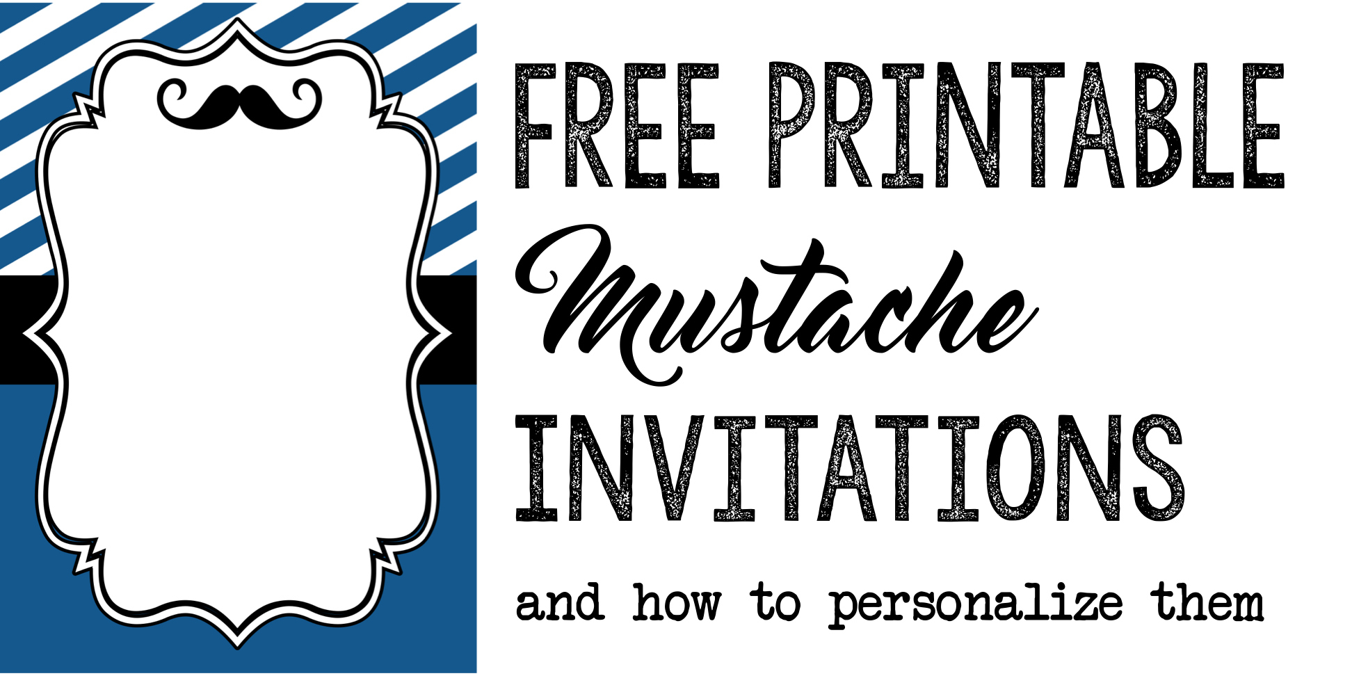 Mustache Party: Baby Shower Or Birthday Invite - Paper Trail Design throughout Free Printable Mustache Invitations