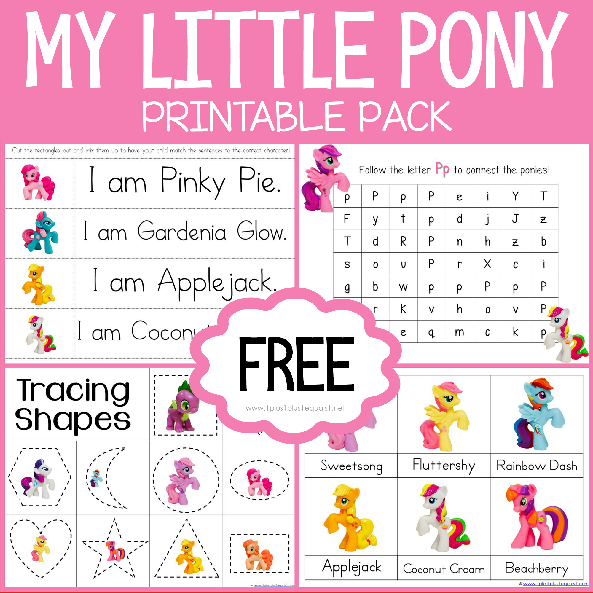 My Little Pony Printables - 1+1+1=1 intended for My Little Pony Free Printables