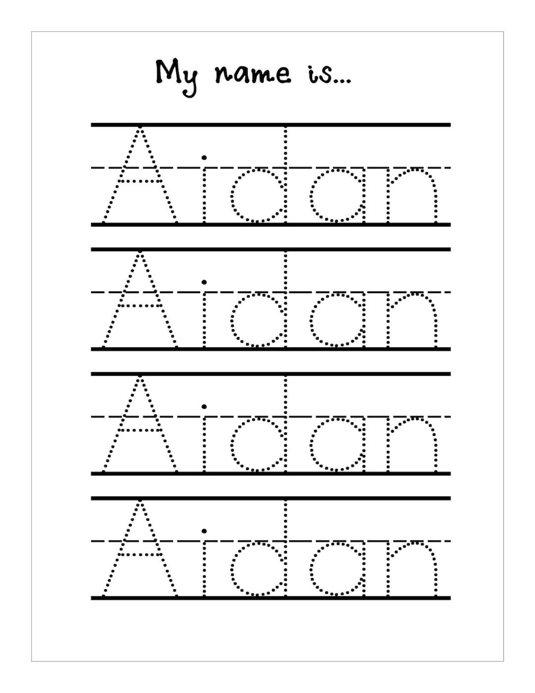 Name Trace Worksheet Digital File Printable For Pre pertaining to Free Printable Name Tracing