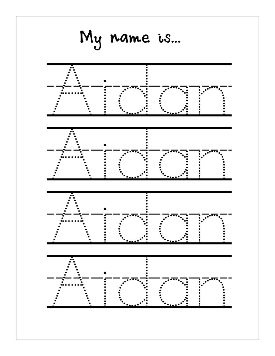 Name Trace Worksheet Digital File Printable For Pre regarding Free Printable Name Tracing Worksheets