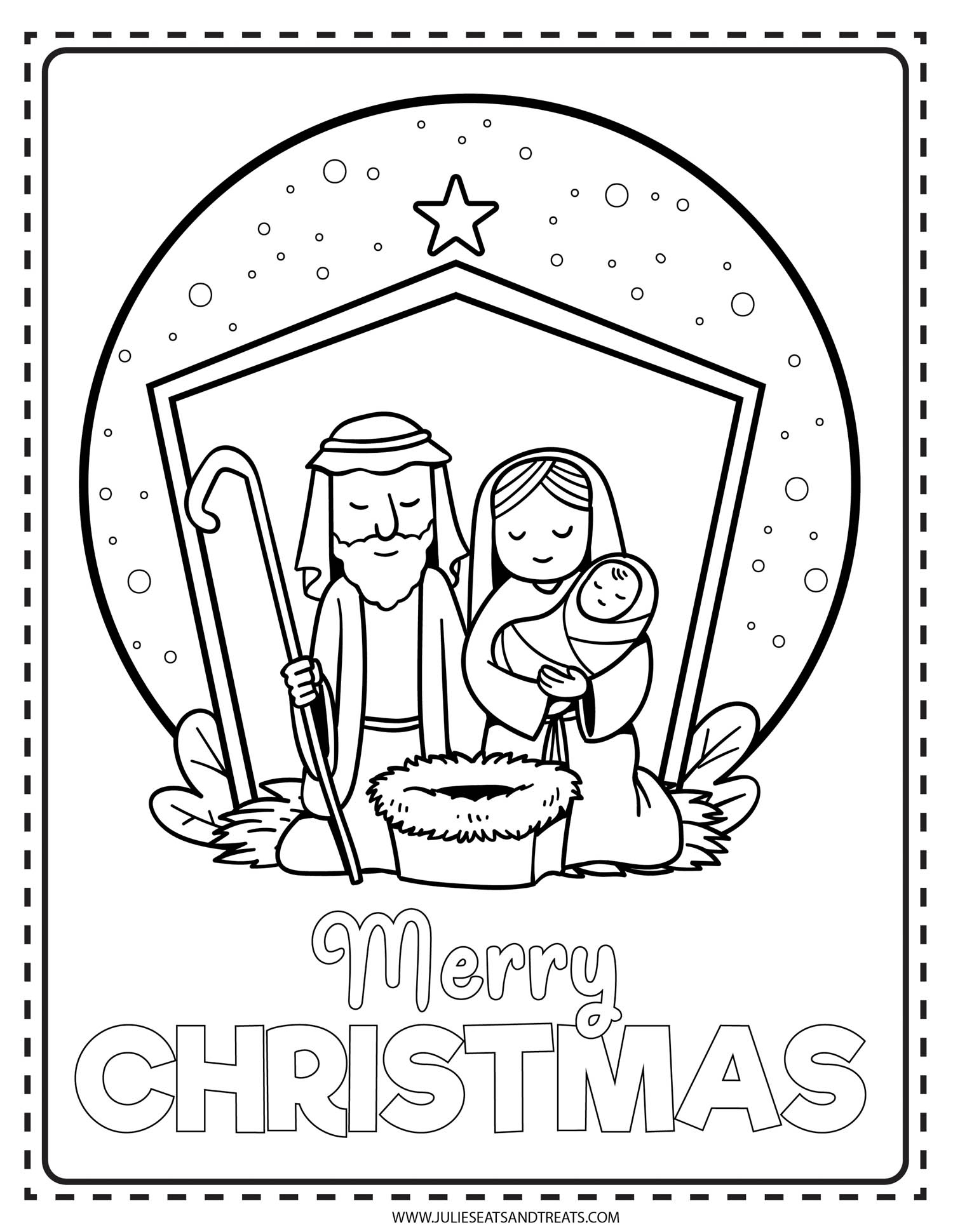 Nativity Coloring Pages - Free Printable! - Kids Activity Zone in Free Printable Christmas Baby Jesus Coloring Pages