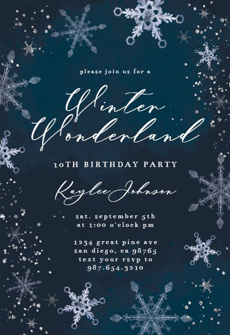 Night Snowfall - Party Invitation Template (Free) | Greetings with Greetings Island Free Printable Invitations