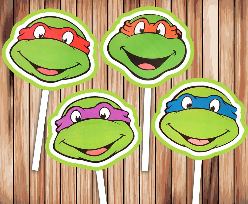 Ninja Turtle Cupcake Toppers Printable with regard to Free Printable Teenage Mutant Ninja Turtle Cupcake Toppers