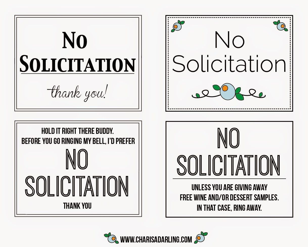 No Solicitation Printable Signs | Printable Signs Free, Printable throughout Free Printable No Soliciting Sign