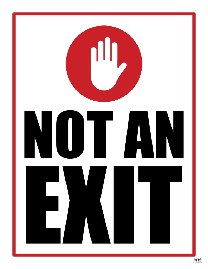 Not An Exit Signs - 10 Free Signs | Printabulls inside Free Printable Exit Signs