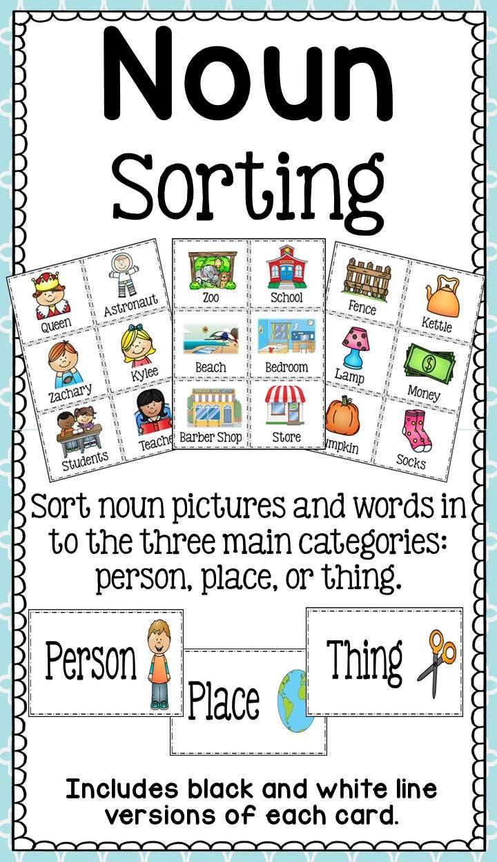 Noun Sort - Person, Animal, Place, Or Thing? | Nouns, Teaching intended for Free Printable Noun Picture Cards