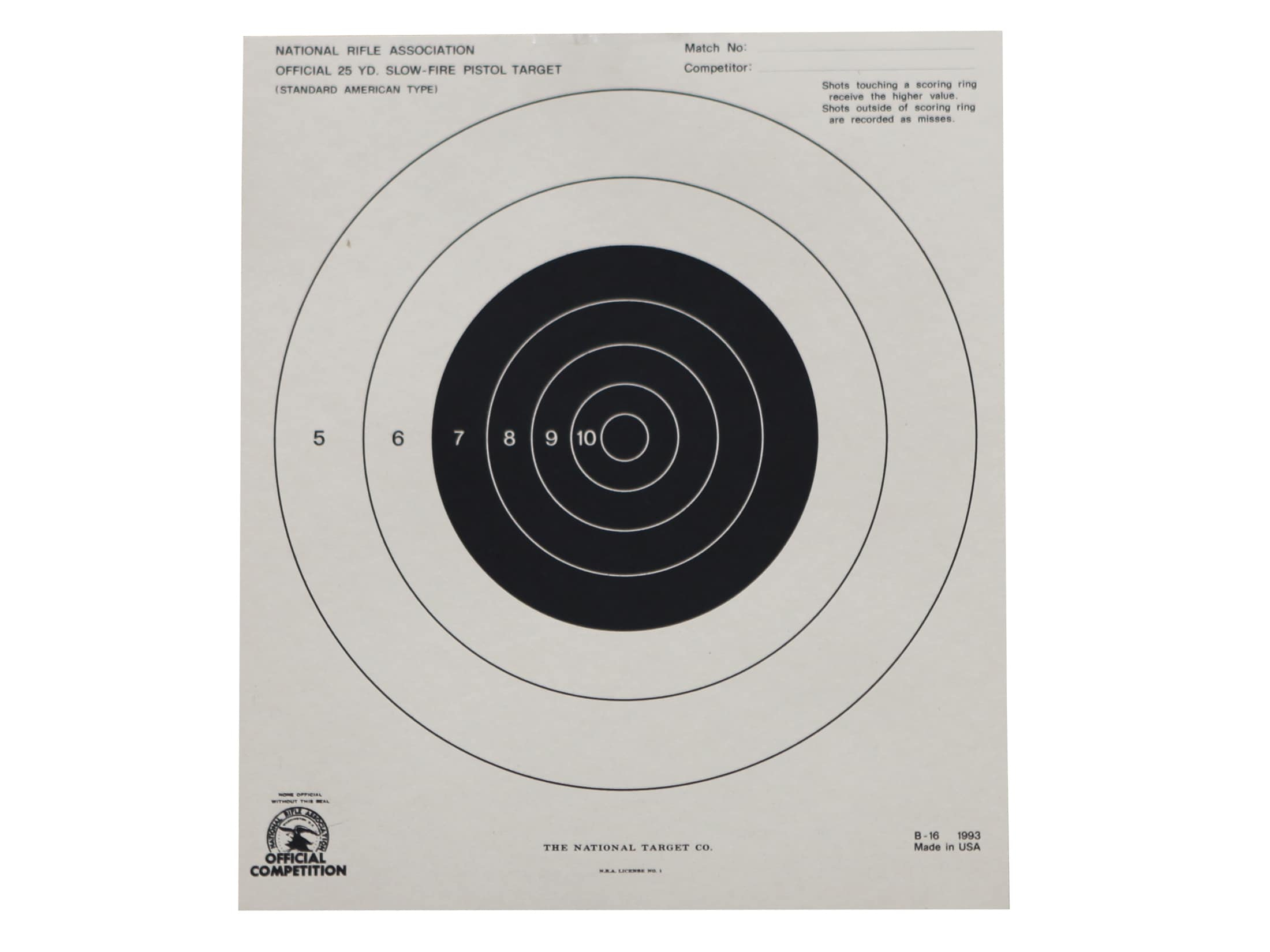 Nra Official Pistol Targets B-16 25 Yard Slow Fire Paper 100Pk intended for Free Printable Nra 25 Targets