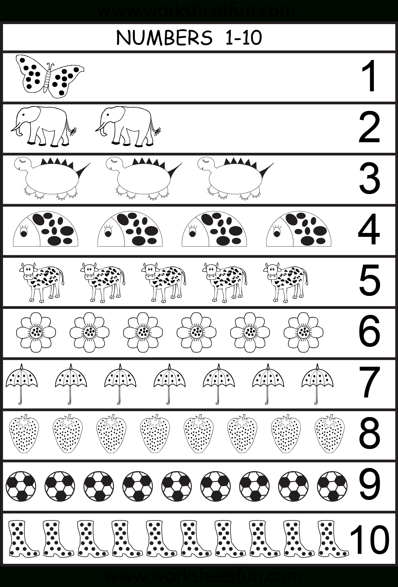 Number Chart 1-10 | Kindergarten Math Lesson Plans, Free Preschool intended for Free Printable Counting Worksheets 1-10