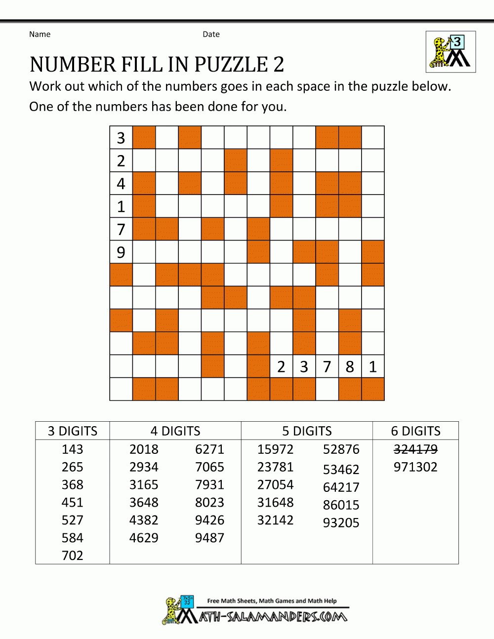 Number Fill In Puzzles pertaining to Free Printable Fill In Puzzles Online